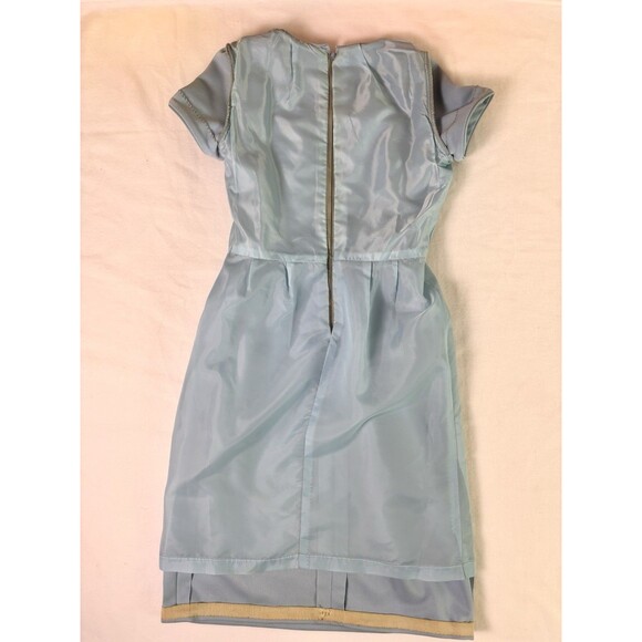 Vintage 1960s Lilli Ann Knit 2 Piece Dress Coat Set Powder Blue No Tag XS/S Midi - Picture 16 of 16